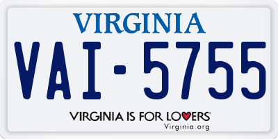 VA license plate VAI5755