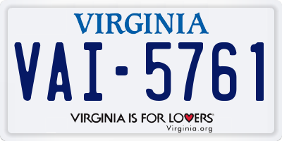VA license plate VAI5761