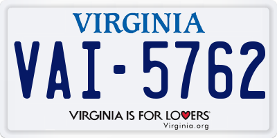 VA license plate VAI5762