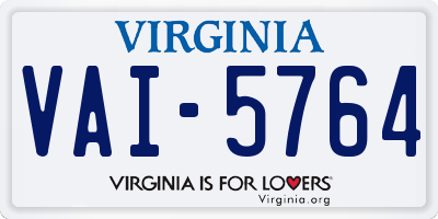 VA license plate VAI5764