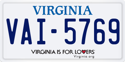 VA license plate VAI5769