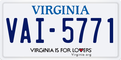 VA license plate VAI5771