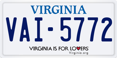 VA license plate VAI5772