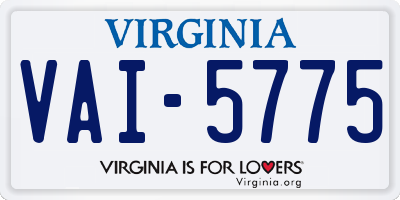 VA license plate VAI5775