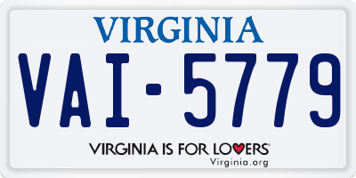 VA license plate VAI5779