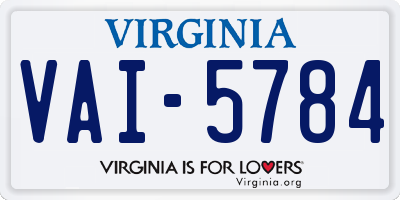 VA license plate VAI5784
