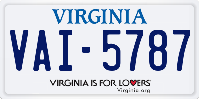 VA license plate VAI5787