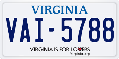VA license plate VAI5788