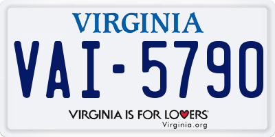 VA license plate VAI5790