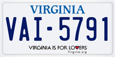 VA license plate VAI5791