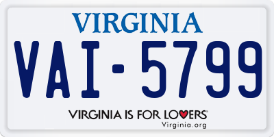 VA license plate VAI5799