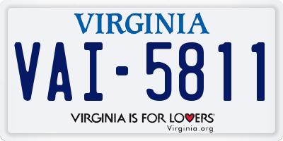 VA license plate VAI5811