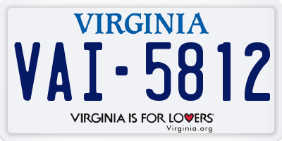VA license plate VAI5812