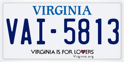 VA license plate VAI5813