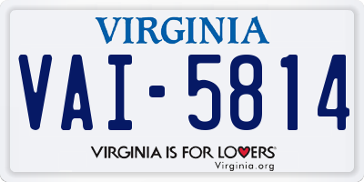 VA license plate VAI5814
