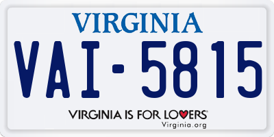 VA license plate VAI5815