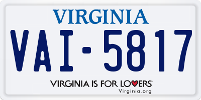 VA license plate VAI5817