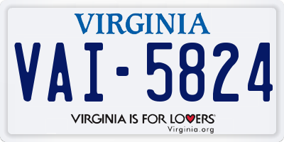VA license plate VAI5824