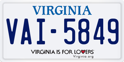 VA license plate VAI5849