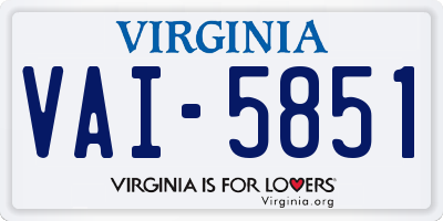 VA license plate VAI5851