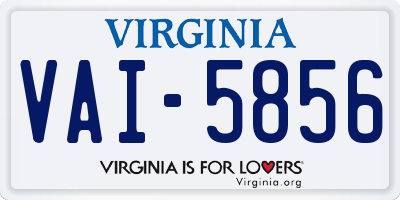 VA license plate VAI5856