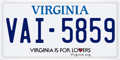 VA license plate VAI5859