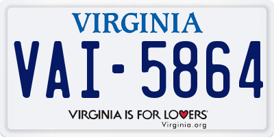 VA license plate VAI5864