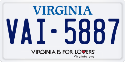 VA license plate VAI5887