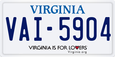 VA license plate VAI5904