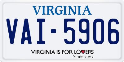 VA license plate VAI5906