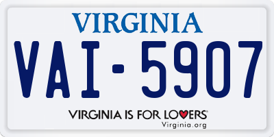 VA license plate VAI5907