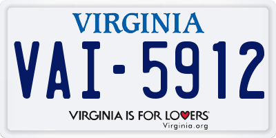 VA license plate VAI5912