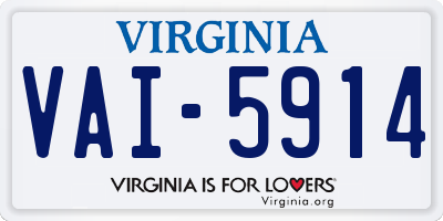 VA license plate VAI5914
