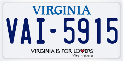 VA license plate VAI5915