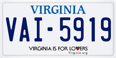 VA license plate VAI5919