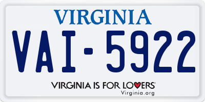 VA license plate VAI5922