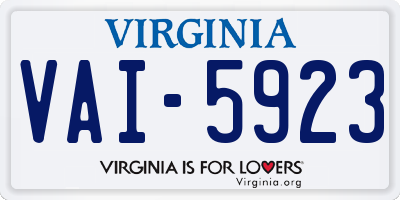 VA license plate VAI5923