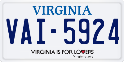 VA license plate VAI5924