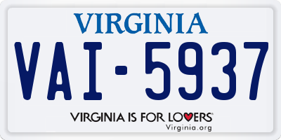VA license plate VAI5937