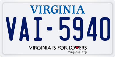 VA license plate VAI5940