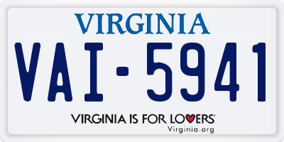 VA license plate VAI5941