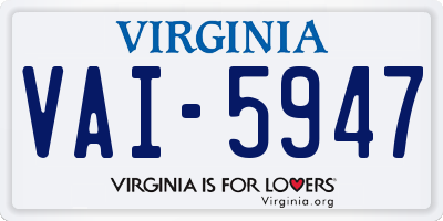 VA license plate VAI5947