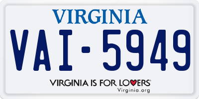 VA license plate VAI5949