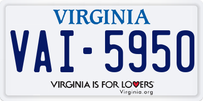 VA license plate VAI5950