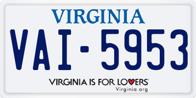 VA license plate VAI5953
