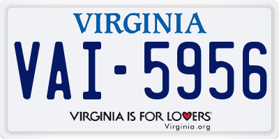 VA license plate VAI5956