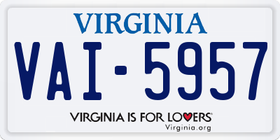 VA license plate VAI5957