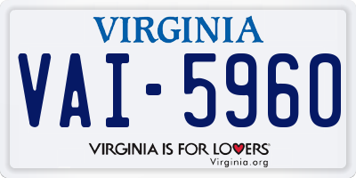VA license plate VAI5960