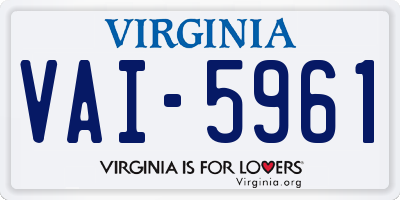 VA license plate VAI5961