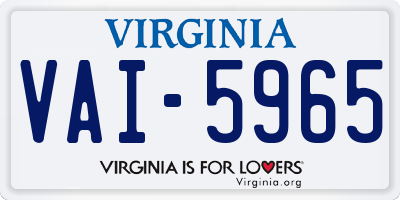 VA license plate VAI5965